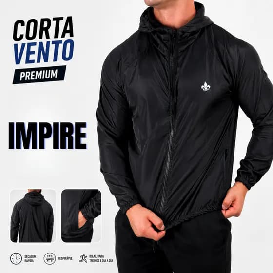 Jaqueta Corta Vento Masculina Impermeável Aspen Com Capuz Forrado Ziper Reforçado Casual Esportiva