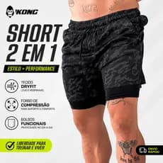 Short 2 em 1 Kong Masculino para Atividades Esportivas