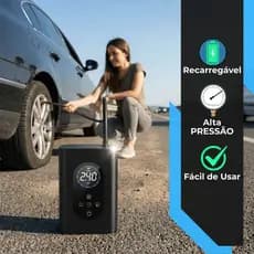 Mini Compressor de Ar Portátil Recarregável 150PSI Digital para Carro Moto Biscicleta Bola