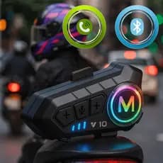 Fone para Capacete Bluetooth Moto para Piloto e Garupa, Alcance 800m, À Prova d’Água