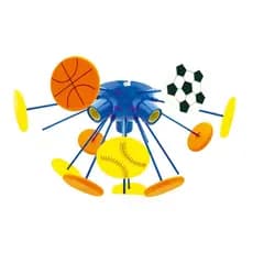 Luminária Plafon Sport Kids Infantil G-Light 3xE14 Polly/Metal Ø410x210mm