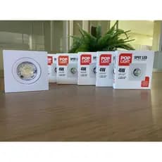 Kit C/ 5 Spots LED Quadrado Embutir 4W 6500K Luz branca Bivolt Pop Light