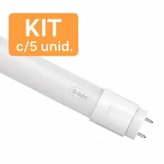 Kit C/ 5 Lâmpadas Tubular T8 LED 9,9W  G-light 60 cm 3000K Branco quente Base G13 Bivolt
