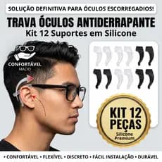 Kit 12 Suporte Trava Armação de Óculos Antiderrapante em Silicone