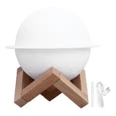 Difusor e Umidificador de Ar Planeta Lua com Suporte USB Abajur Luminária Aromatica Óleos
