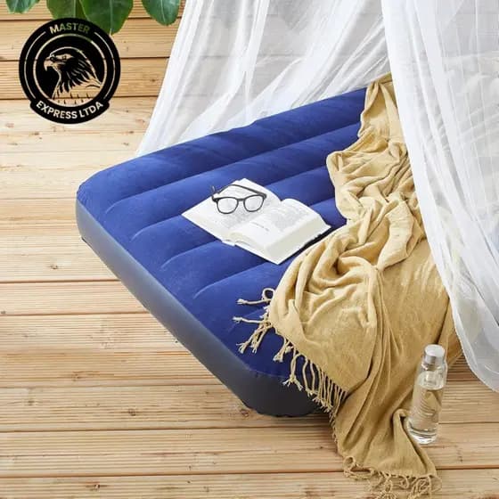 Colchão Inflável Solteiro Multiuso Tamanho 99x191x25cm Cor Azul Aguenta até 136kg Camping (Não Acompanha bomba) Ar Livre