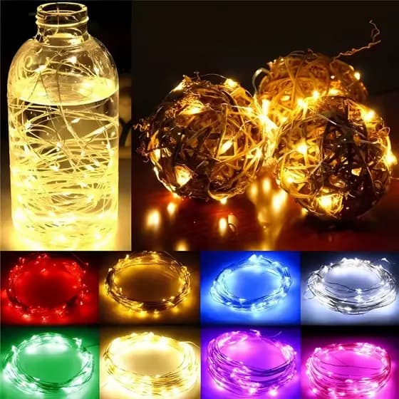 Cordão de Luz LED Pisca-Pisca com Timer para Árvores de Natal