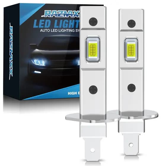 Par Lâmpada Farol Ultra Led Mini H1 H3 Super Branca 6500k