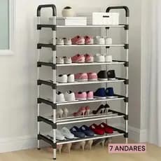 Rack Vertical Sapateira 7 Prateleiras 21 Pares Aço Inox