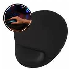 Mouse Pad com Apoio Ergonômico em Gel para Punho Antiderrapante Confortável para Escritório Gamer Estudo Trabalho Preto