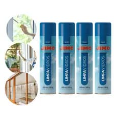 Kit C/4 Jimo Limpa Vidros Spray 400ml - Limpeza Sem Enxágue, Superfícies Limpas e Brilhantes