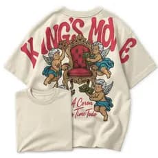 Camiseta Oversized Kings Move A Coroa E Do Time Todo StreetWear