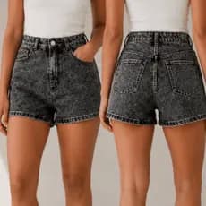 Short Jeans Feminino preto estonado sucesso em vendas 100% Tecido Premium