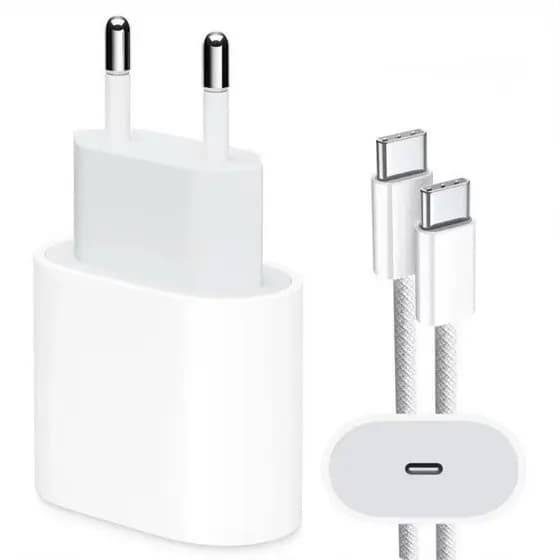 ORIGINAL Carregador Compatível iPhone 15, 16 Pro Max 20W Fonte USB-C Cabo Tipo C de 1M