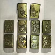 kit 2 Isqueiro Metal Vintage Zippo Classico Luxo Recarregável Envelhecido