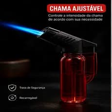 Mini Maçarico Recarregável Profissional Isqueir frete grátis com cupom