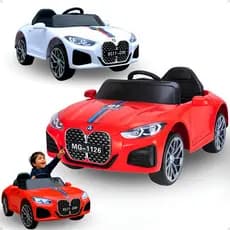 Carro Elétrico Esportivo BMW Infantil 12V 4.5Ah Vermelho com Controle Remoto – Luzes, Som Marcha Ré