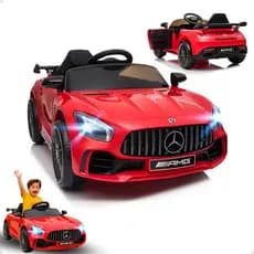 Carro Elétrico Infantil Mercedes Benz GTR Small Vermelho 12V 4.5AH com Controle Remoto e Cinto de Segurança