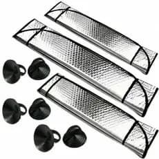 Kit 3 PCS Quebra Sol Para-brisa Carro Painel Protetor Solar UV Universal com Ventosa 130x60cm