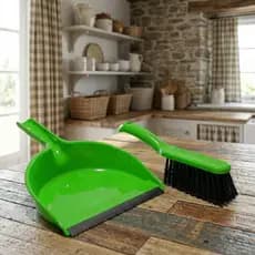 Conjunto Vassourinha e Pá Plástico Resistente Multiuso Cores Sortidas Limpeza Mesa Casa