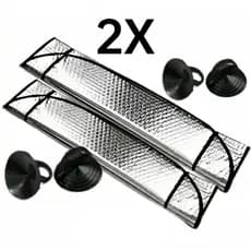 Kit 2 PCS Quebra Sol Para-brisa Carro Painel Protetor Solar UV Universal com Ventosa 130x60cm