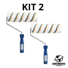 Kit 2 Rolos Pintura Lã Anti Respingo Acabamento Profissional Parede Teto com Cabo