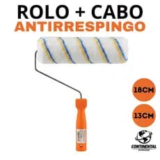 Rolo de Pintura Lã Anti Respingo Profissional 13cm 18cm com Cabo Parede Teto
