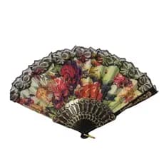 Leque Dobrável Floral Grande Renda Chinês Oriental Estampado Festa Decoração