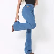 Calça FLER BORDADA Texana Montaria Jeans Grosso com Lycra Rodeio