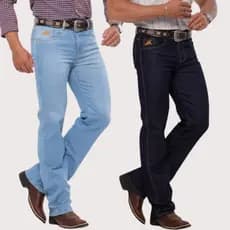 Kit 2 Calças MASCULINA Rodeio TRADICIONAL Country Montaria Jeans Grosso Com Lycra Original Texana