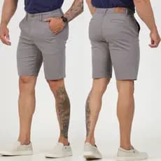 BERMUDA Masculina SPORT FINO Casual Sarja Elegante Brim Lycra Social Bolso Embutido