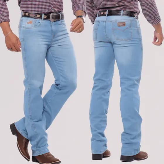 Calça MASCULINA TRADICIONAL Rodeio COUNTRY Boiadeiro Jeans Grosso com Elastano