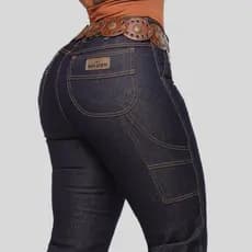 Calça FEMININA CARPINTEIRA Western Jeans Grosso Texana Moda Sertaneja Country