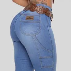 Calça FEMININA CARPINTEIRA Jeans Grosso Rodeio Montaria Texana com Lycra Elastano Texana