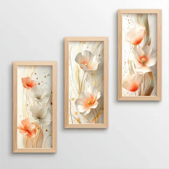 kit 3 quadros decorativos lavabo banheiro cozinha sala de jantar copa parede moderno com moldura