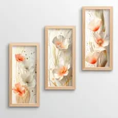 kit 3 quadros decorativos lavabo banheiro cozinha sala de jantar copa parede moderno com moldura