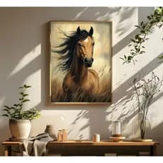 quadros decorativos paisagem cavalo para quarto casal sala escritório grande com moldura