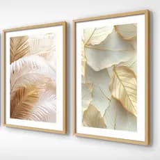 QUADROS DECORATIVOS PARA QUARTO SALA COZINHA ESCRITÓRIO FOLHAGEM GOLD GRANDE MOLDURA
