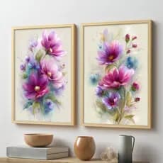 kit 2 quadros decorativos grande para sala quarto escritório cozinha com moldura