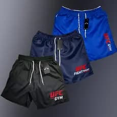 Kit Com 3 Shorts TACTEL Masculino MIX UF.C Bermuda Premium Academia Praia Corrida Calção Esporte