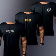 Kit Com 3 Camisa Dry FIT Masculino MIX "F0X" Camiseta Premium Academia Treino Esportiva Corrida