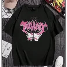 camisa hello kitty dark unissex (100%algodão) envio rapido