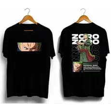 camisa de anime one piece roronoa zoro unissex (100%algodão)