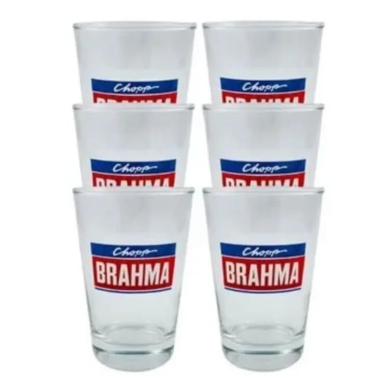 Jogo De Copos Caldereta Brahma 350ml  6 Peças - Incolor