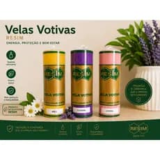VELAS VOTIVAS AROMATICAS 260g MEL, ALFAZEMA E LAVANDA  PARAFINA PURA