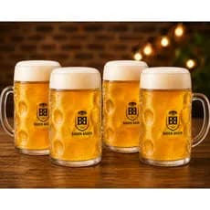 Kit 4 Canecas de Chopp Baden Baden 500ml de Vidro Resistente | Caneca para Cerveja