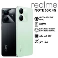 Celular Realme Note 60X 64GB / 128GB Dual Sim Versão Global (COM CAPINHA E PELÍCULA DE CORTESIA)