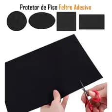 Feltro Adesivo Para Pés de Cadeira Móveis | Protege Piso Laminado Madeira Cerâmica Anti Riscos ASS