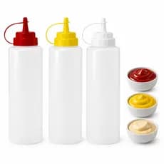 Bisnaga de Molho 1L Profissional ShopMais Frasco Squeeze Mostarda Ketchup Maionese Premium Dosador