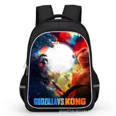 Nova mochila com estampa de anime do Godzilla para alunos do ensino fundamental e médio, resistente ao desgaste e leve,